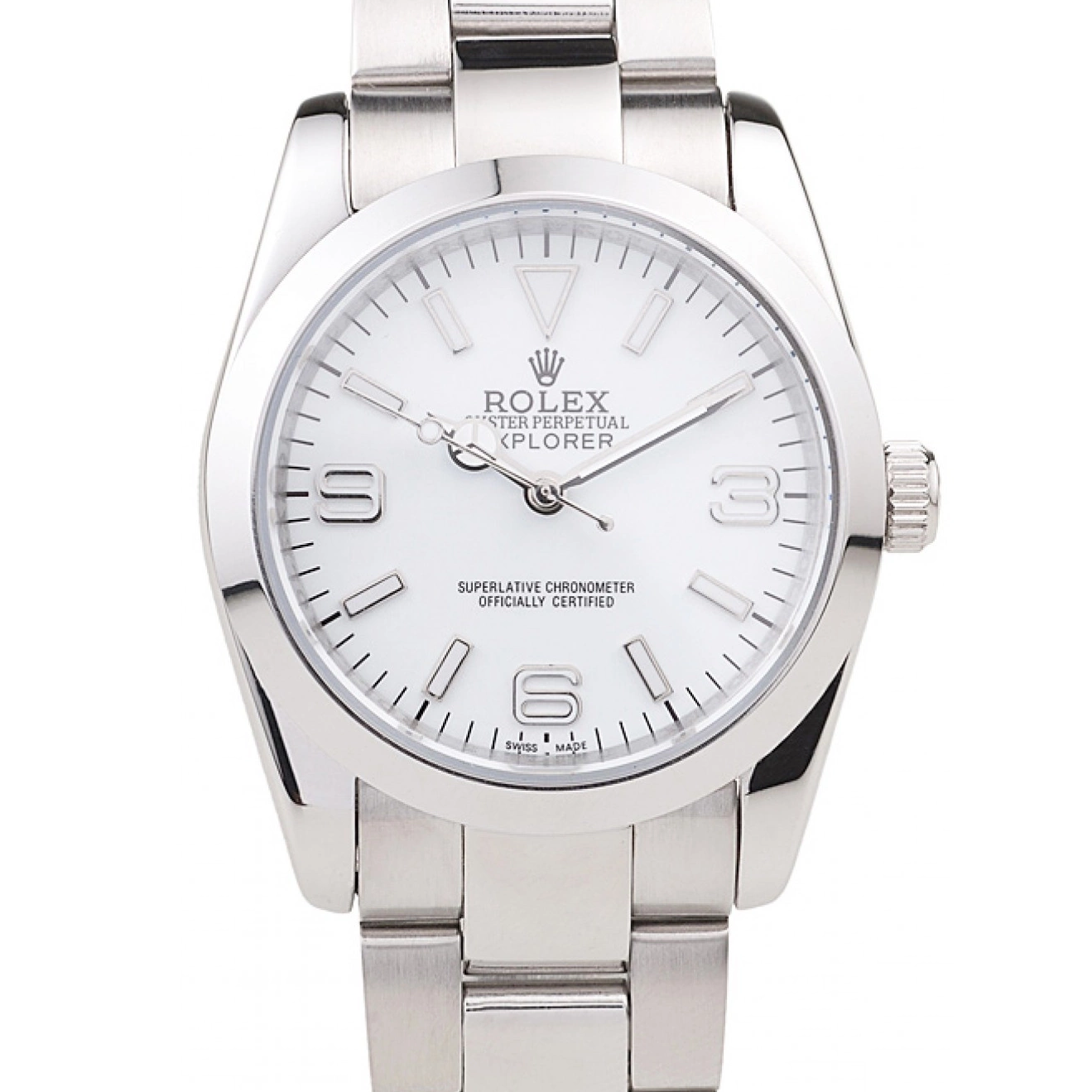 98086 Steel White Stainless Polished Rolex Explorer Dial 0730